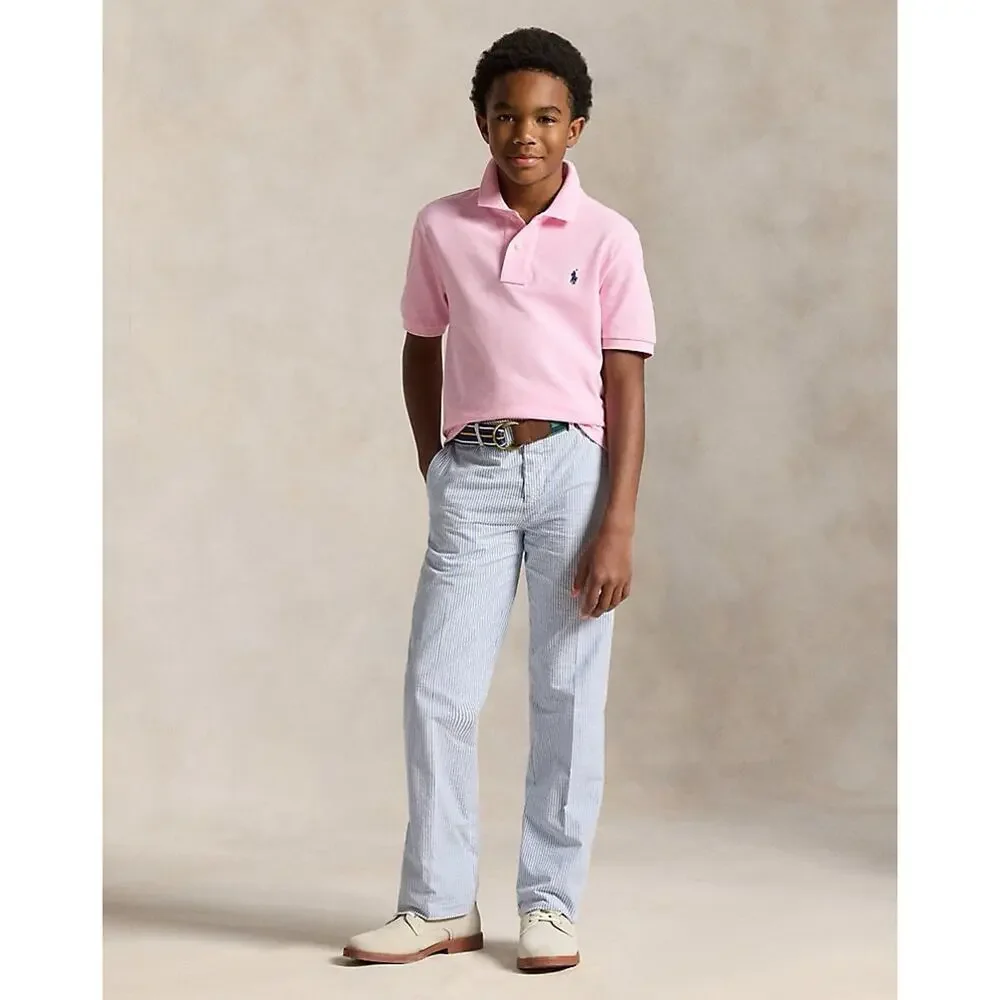 Ralph Lauren NWT The Iconic Mesh Polo Shirt Boys Large (14-16) Short Sleeve Pink